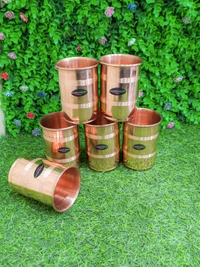 VIKRAM METAL Copper water glass set of 6 - 3.5 INCH