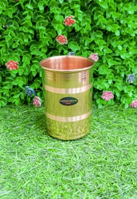 VIKRAM METAL Copper water glass set of 6 - 3.5 INCH