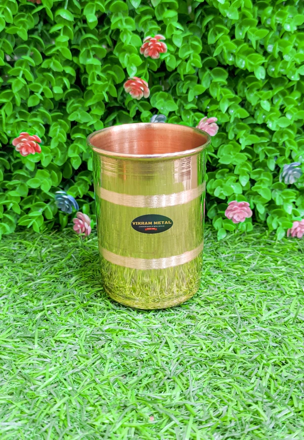 VIKRAM METAL Copper water glass set of 6 - 3.5 INCH
