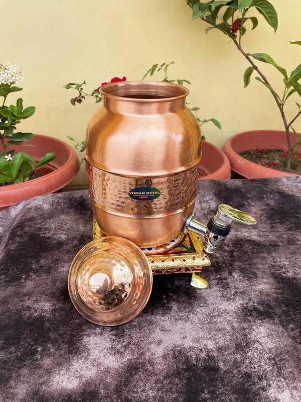 VIKRAM METAL Copper Richlook water dispenser with tap - 9 INCH, 2000ML