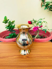 VIKRAM METAL Brass Embossed Engraved Design jug - 8.5 INCH, GOLDEN, 1500 ML