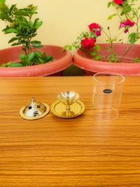 VIKRAM METAL Brass Akhand Diya - 4 INCH, GOLDEN