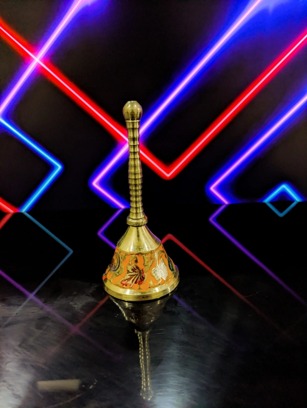 VIKRAM METAL Brass colour bell / ghanti - 4 INCH, ORANGE