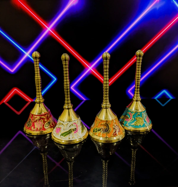 VIKRAM METAL Brass colour bell / ghanti - 4 INCH, ORANGE