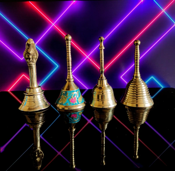 VIKRAM METAL Brass colour bell / ghanti - 4 INCH, ORANGE