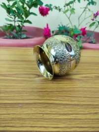 VIKRAM METAL Brass Embossed Lota - 3.4 INCH, GOLDEN, 350 ML