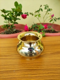 VIKRAM METAL Brass mugal Plain lota - 4 INCH, GOLDEN, 400 ML