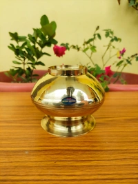VIKRAM METAL Brass mugal Plain lota - 4 INCH, GOLDEN, 400 ML