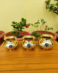 VIKRAM METAL Brass mugal Plain lota - 4 INCH, GOLDEN, 400 ML