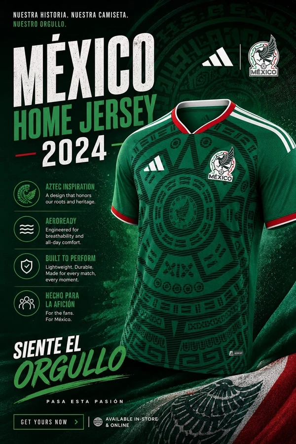 MEXICO FIFA WORLD CUP 2026 HOME JERSEY - M, Salem