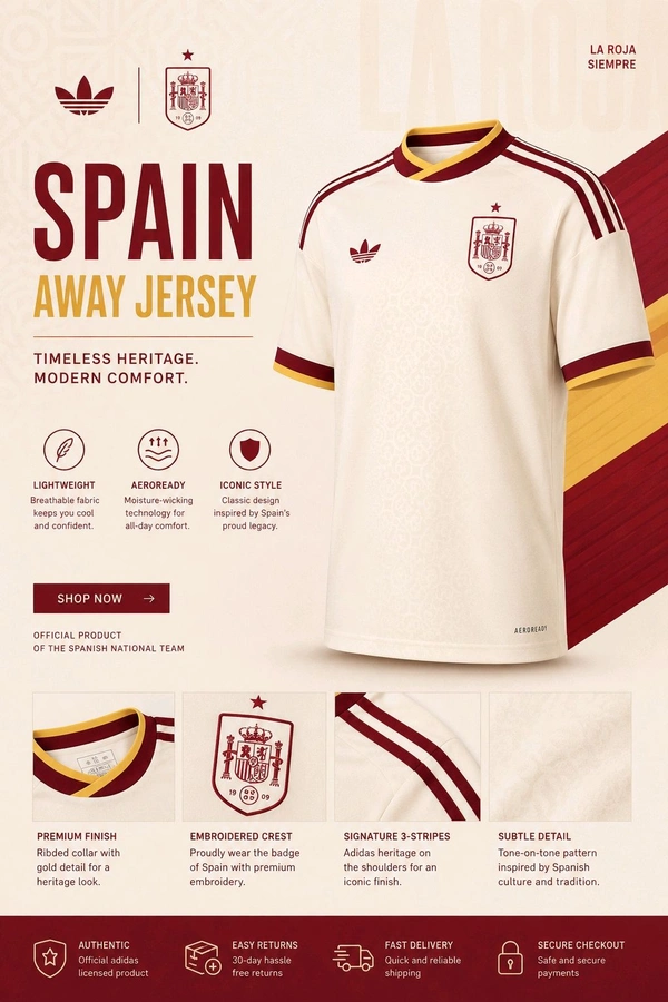 SPAIN AWAY JERSEY FIFA WORLD CUP 2026 - M