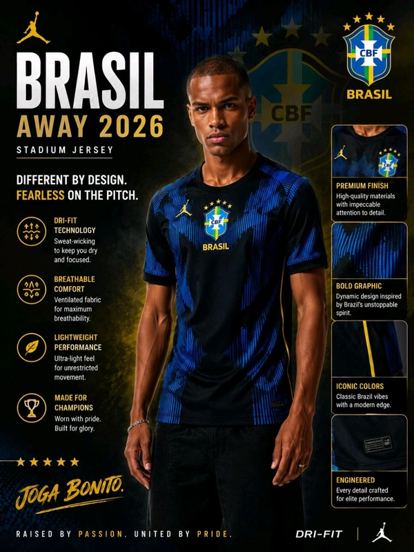 BRAZIL AWAY JERSEY for FIFA WORLD CUP 2026 - XXL
