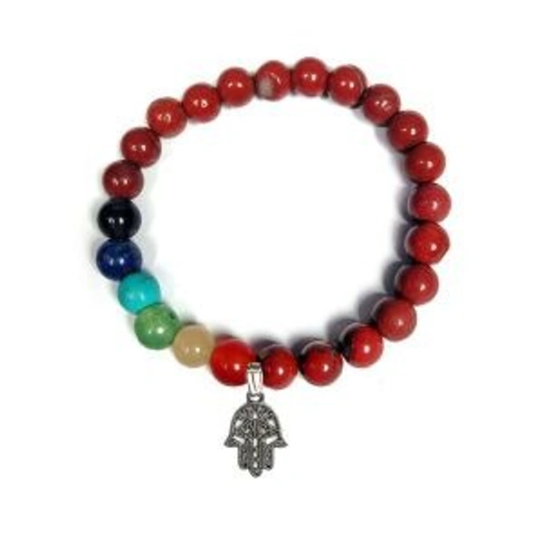 Red Jasper Hamsa Charm 7 Chakra