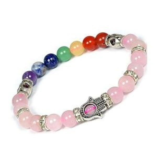 Hamsa hand & 7 Chakra Rose Quarts 