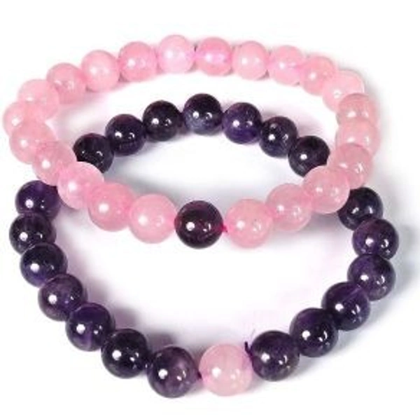 Couple Love Bands (Rose Quarts & Amethyst)