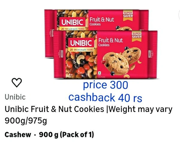 UNIBIC Fruit and Nut COOKIES 900g