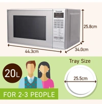 Panasonic Microwave Ovens Panasonic 20L Solo Microwave Oven - 20Ltrs, Silver