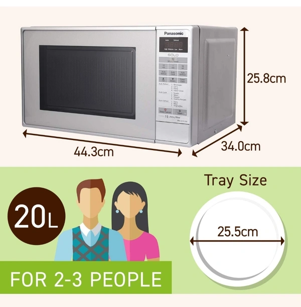 Panasonic Microwave Ovens Panasonic 20L Solo Microwave Oven - 20Ltrs, Silver