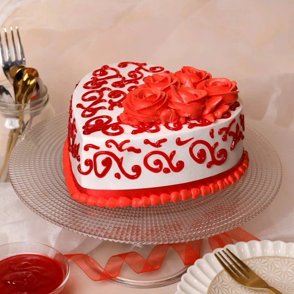 Rosy Heart Chocolate Cake- Half Kg