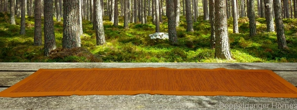 Doppelganger Homes Handloom Cotton Orange Striped floor Runner