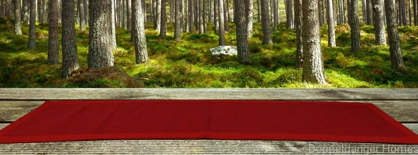 Handloom Cotton Maroon Striped floor Runner