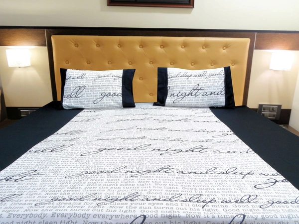 Doppelganger Homes Good Night Sleep Black Double Bed sheet