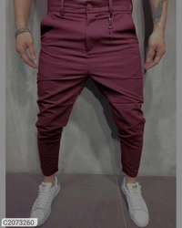 4 way cotton lycra Solid Regular Fit Mens Casual Trousers - Multicolor, 28 30 32 34