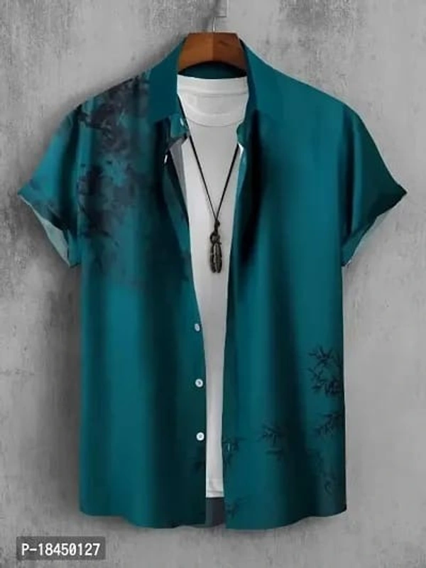 Trendy Cotton Short Sleeves Casual Shirt - M, L, XL, GREEN