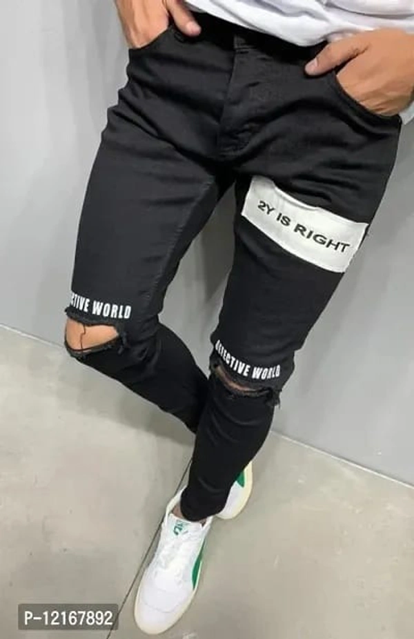 Stylish Denim Mid-Rise Jeans - 28, 30, 32, 34, Black