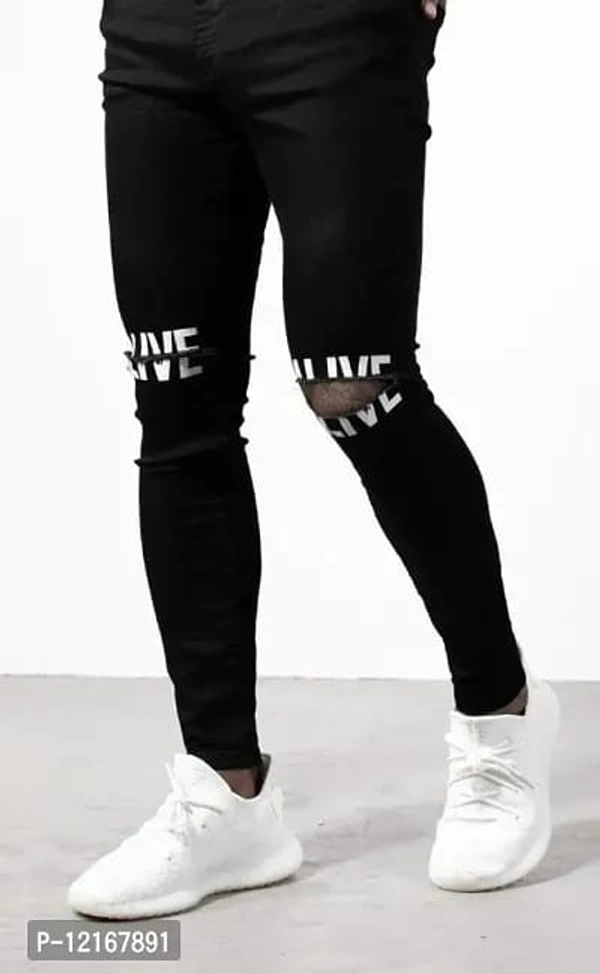 Stylish Denim Mid-Rise Jeans - 28, 30, 32, 34, Black