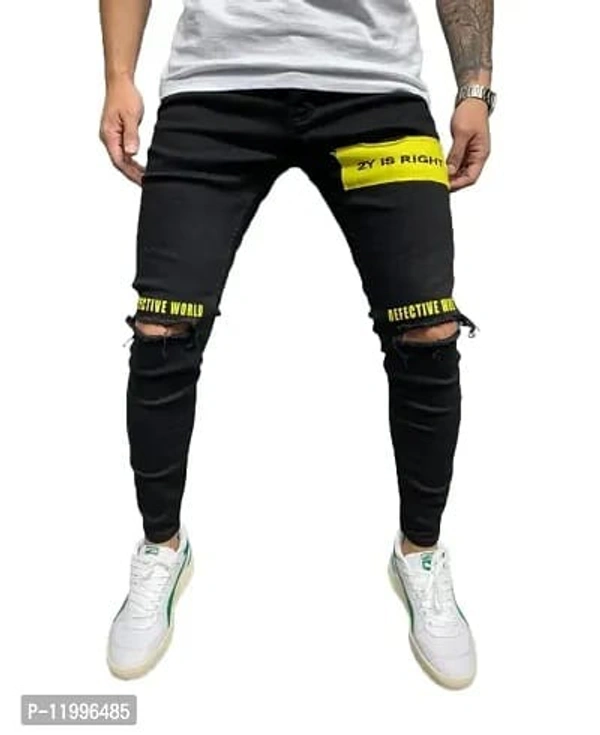 Stylish Denim Mid-Rise Jeans - 28, 30, 32, 34, Black