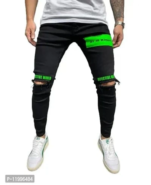 Stylish Denim Mid-Rise Jeans - 28, 30, 32, 34, Black