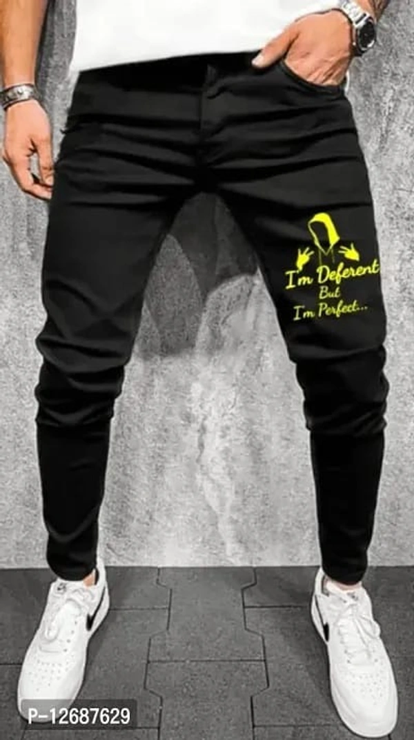 Star4well Men Printed Black Slim Fit Jeans - Black, 30