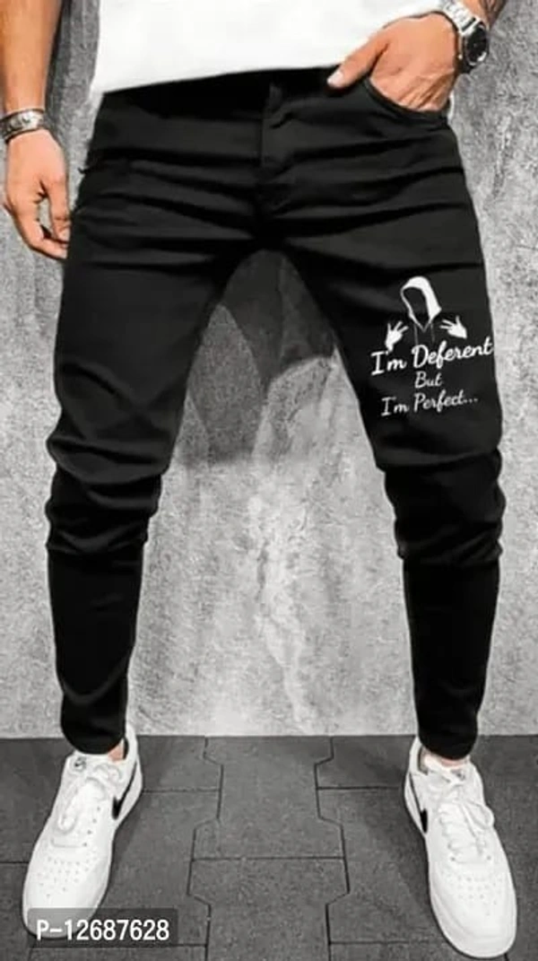 Star4well Men Printed Black Slim Fit Jeans - Black, 28