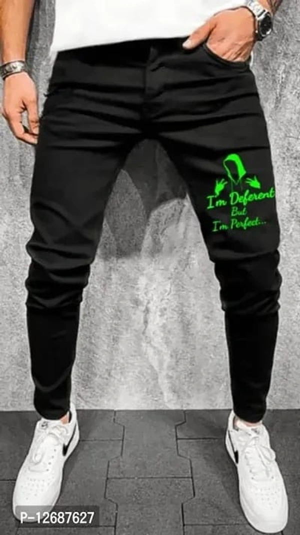 Star4well Men Printed Black Slim Fit Jeans - Black, 30