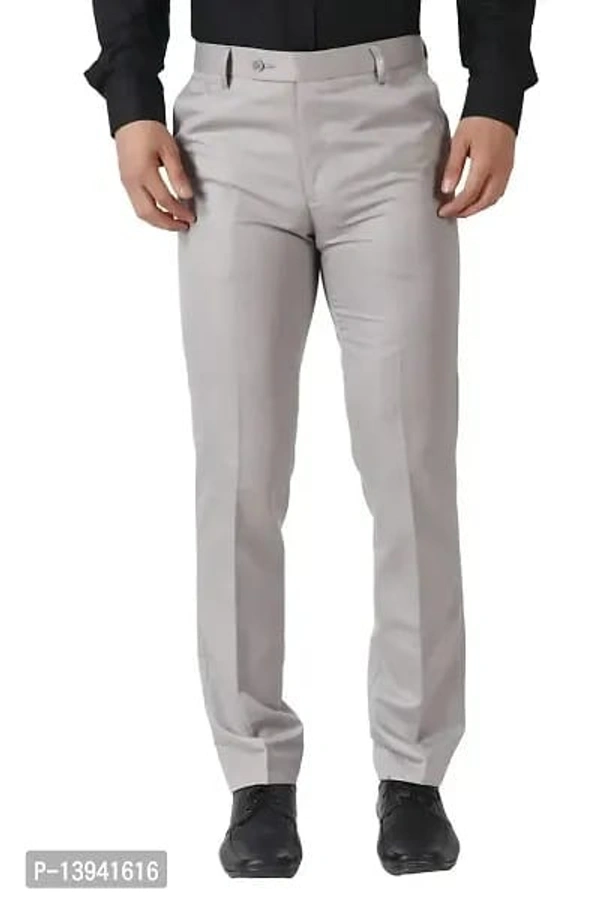 MALENO Men's Slub Effect Solid Trouser - gray, 28