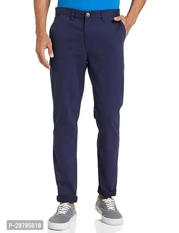 Stylish Lycra Solid Stretchable Formal Trouser For Men - Ultramarine, 30