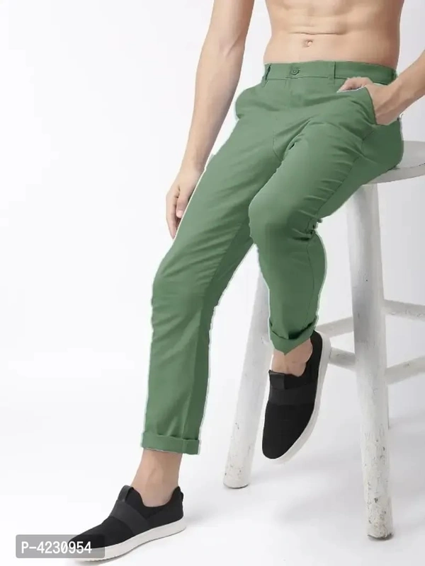 MENS CASUAL LYCRA TROUSER COMFORTABLE LYCRA TROUSER FOR MEN - C green, 28