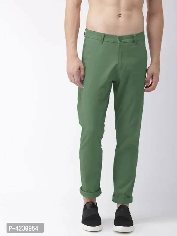MENS CASUAL LYCRA TROUSER COMFORTABLE LYCRA TROUSER FOR MEN - C green, 28