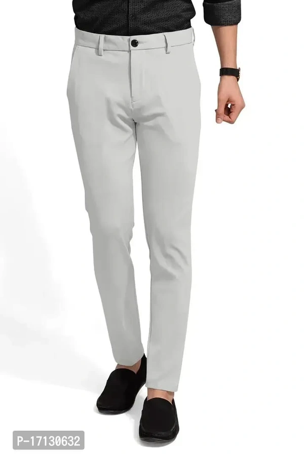 MENS CASUAL LYCRA TROUSER COMFORTABLE LYCRA TROUSER FOR MEN - Gray, 34