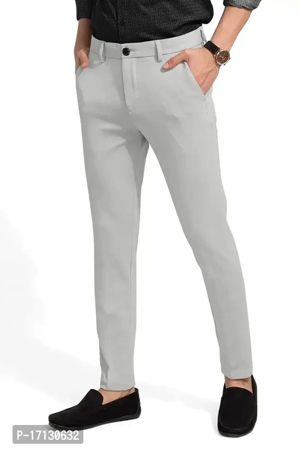 MENS CASUAL LYCRA TROUSER COMFORTABLE LYCRA TROUSER FOR MEN - Gray, 34