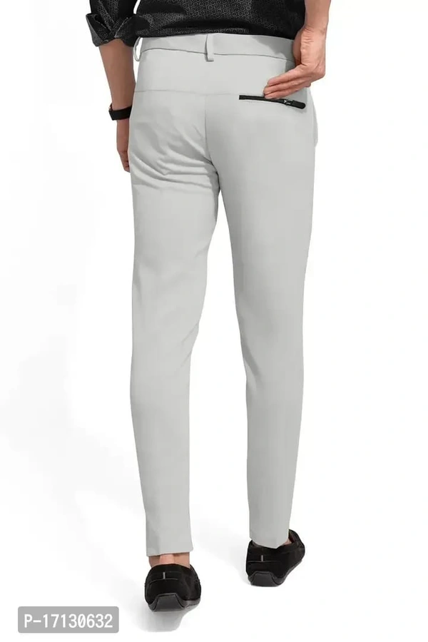 MENS CASUAL LYCRA TROUSER COMFORTABLE LYCRA TROUSER FOR MEN - Gray, 34