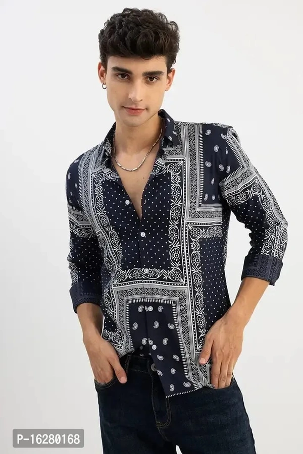 Classy Look Printed Shirts for Men - Midnight, M