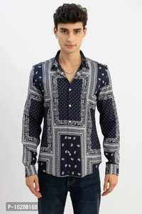 Classy Look Printed Shirts for Men - Midnight, M