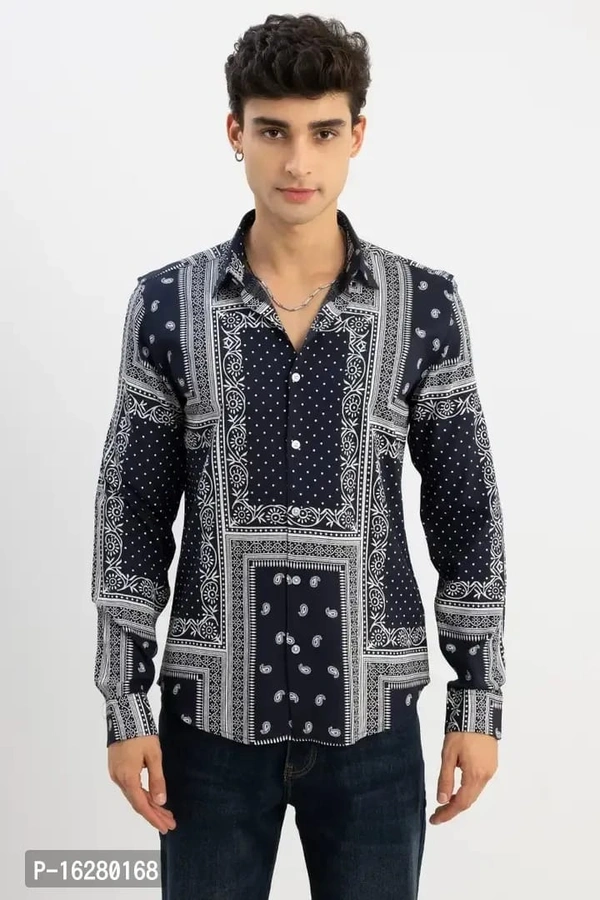 Classy Look Printed Shirts for Men - Midnight, M
