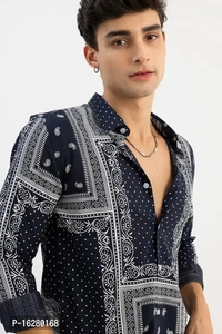 Classy Look Printed Shirts for Men - Midnight, M