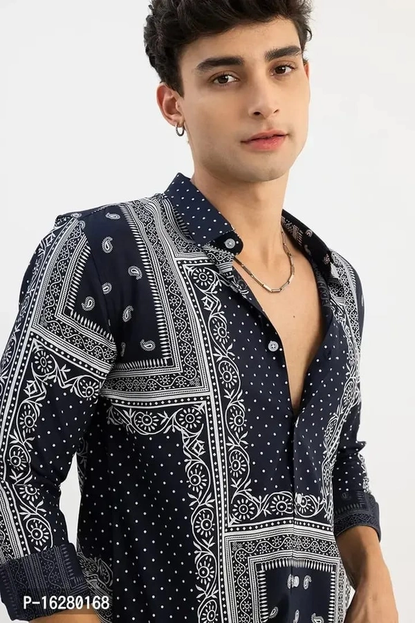 Classy Look Printed Shirts for Men - Midnight, M