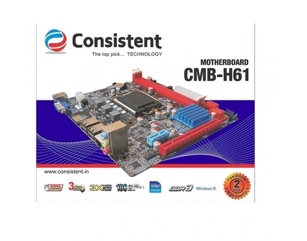 CONSISTENT MOTHERBOARD  H61 DDR3 WITH NVME SLOT (FOR INTEL)