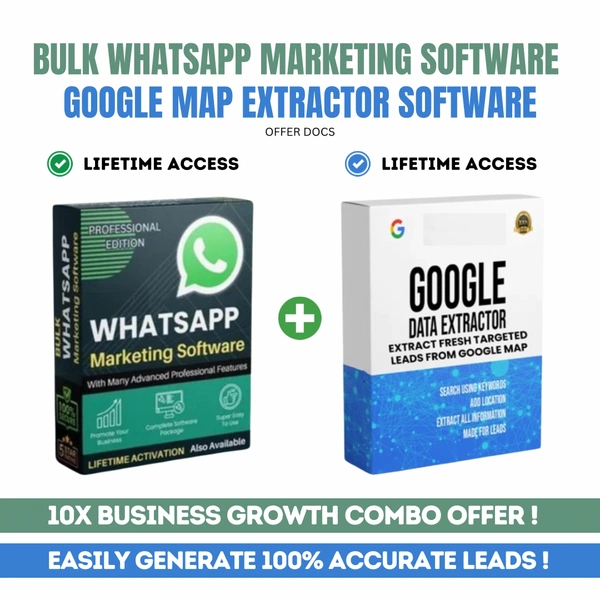 WHATSAPP MARKETING SOFTWARE WITH GOOGLE MAP DATA EXTRACTOR 