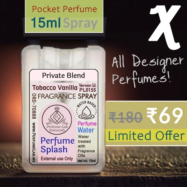 Tobacco Vanilla Perfume Splash Pocket Spray - Version Id. PL0155